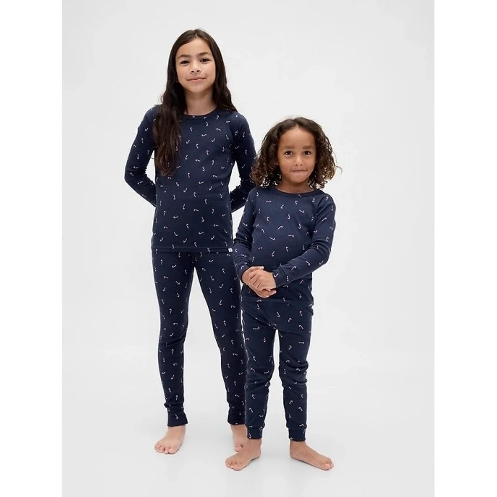 NEW‎ Gap Baby Organic Cotton Candy Cane Holiday PJ Set Christmas 12-18M